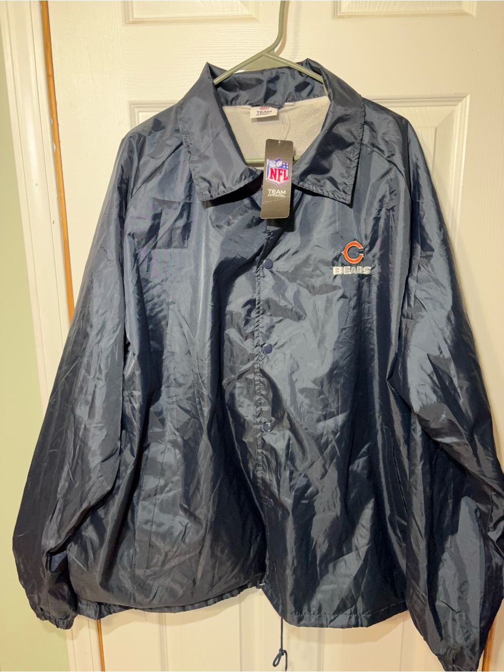 NFL Chicago Bears Navy Windbreaker Jacket with Orange Logo